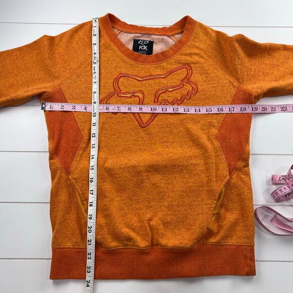 Fox Racing Women's Orange Crewneck Sweatshirt Shirt Size Medium Front Pocket - Picture 5 of 6